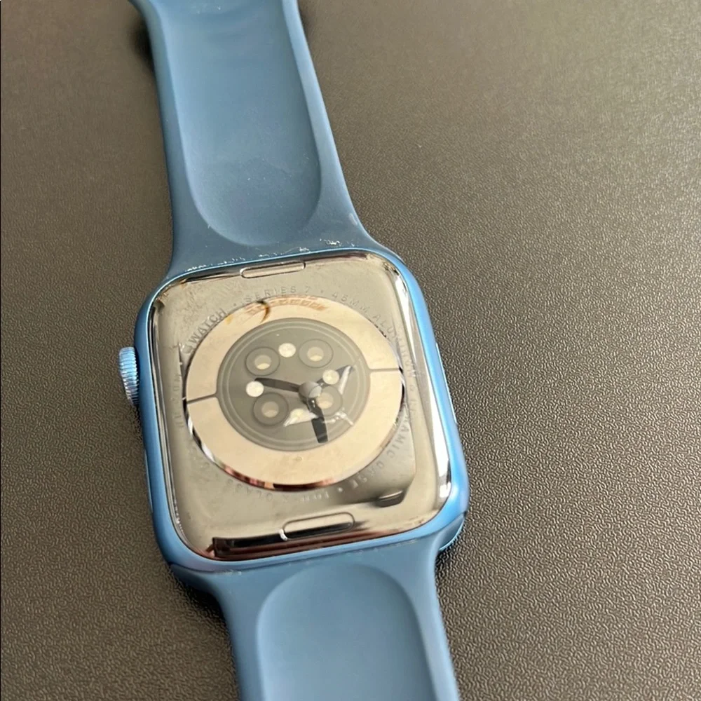 Series 7 Apple Watch with Blue Band